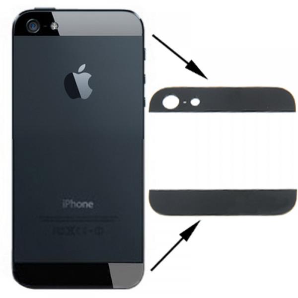 Original Back Cover Top & Bottom Glass Lens for iPhone 5(Black) iPhone Replacement Parts Apple iPhone 5