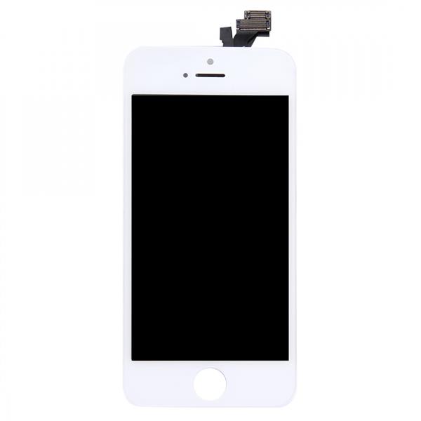 10 PCS LCD Screen and Digitizer Full Assembly with Frame for iPhone 5 (White) iPhone Replacement Parts Apple iPhone 5