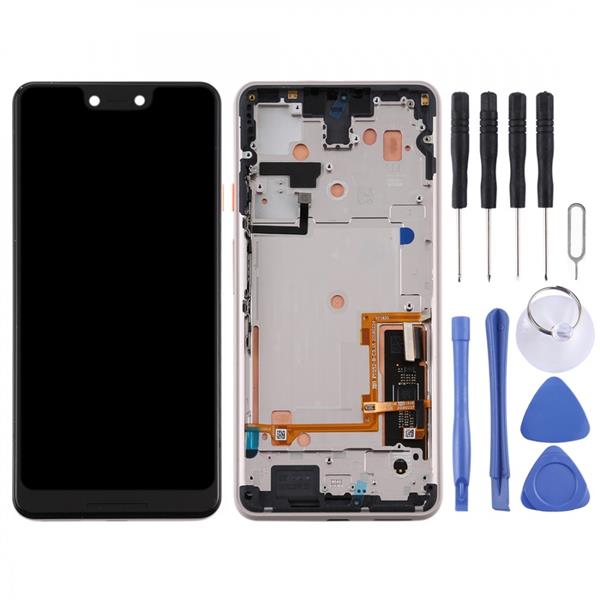 LCD Screen and Digitizer Full Assembly with Frame for Google Pixel 3 XL (Gold)  Google Pixel 3 XL
