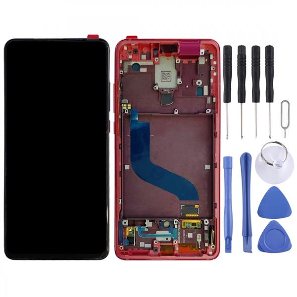 LCD Screen and Digitizer Full Assembly with Frame for Xiaomi K20 / K20 Pro / 9T Pro (Red)  Xiaomi K20