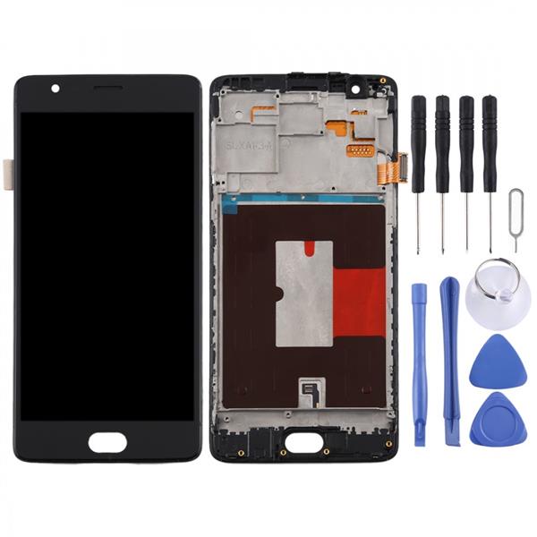 TFT Material LCD Screen and Digitizer Full Assembly with Frame for OnePlus 3 / 3T A3000 A3010 (Black) Other Replacement Parts OnePlus 3