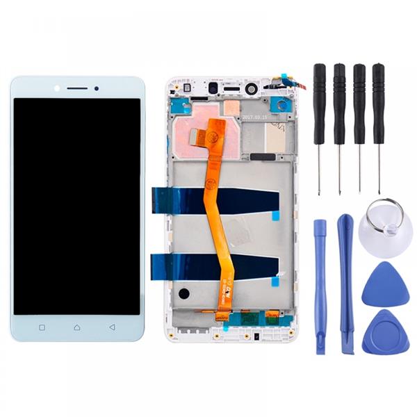 LCD Screen and Digitizer Full Assembly with Frame for 5.5 inch Lenovo K6 Note K53a48(White) Other Replacement Parts Lenovo K6 Note