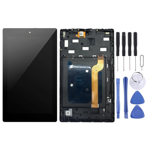 LCD Screen and Digitizer Full Assembly With Frame for Amazon Kindle Fire HD 7 2019 9th M8S26G (Black)  Kindle Fire 7 (2019)