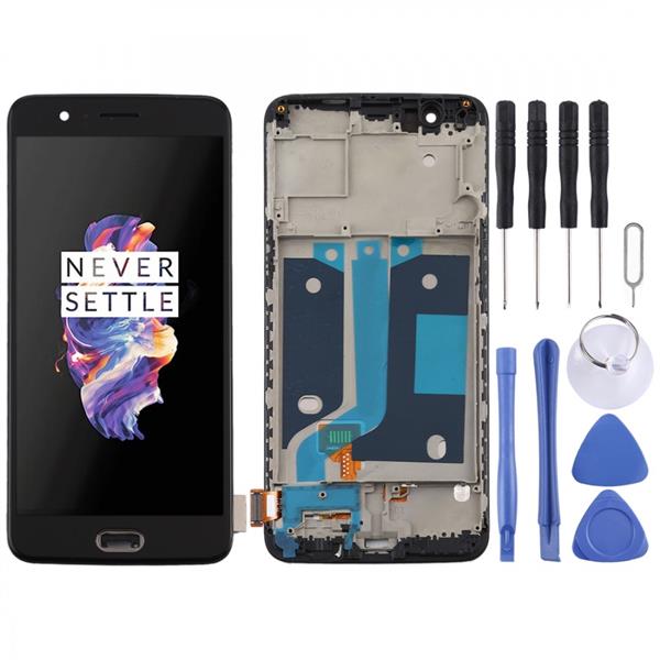 TFT Material LCD Screen and Digitizer Full Assembly with Frame for OnePlus 5 A5000 (Black) Other Replacement Parts OnePlus 5