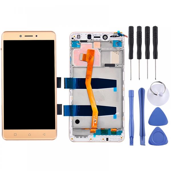 LCD Screen and Digitizer Full Assembly with Frame for 5.5 inch Lenovo K6 Note K53a48(Gold) Other Replacement Parts Lenovo K6 Note