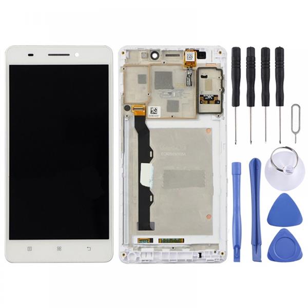 LCD Screen and Digitizer Full Assembly with Frame for Lenovo A7600(White) Other Replacement Parts Lenovo A10-70 / A7600