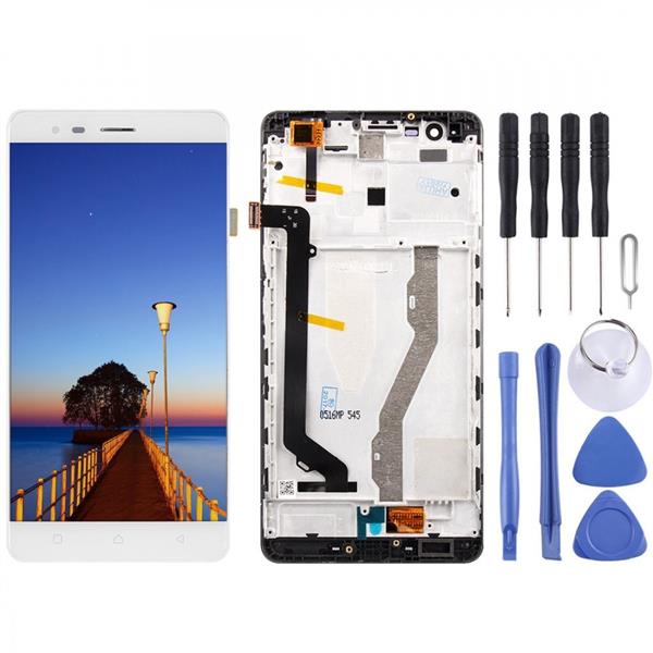 LCD Screen and Digitizer Full Assembly with Frame for Lenovo K5 Note (White) Other Replacement Parts Lenovo K5 Note