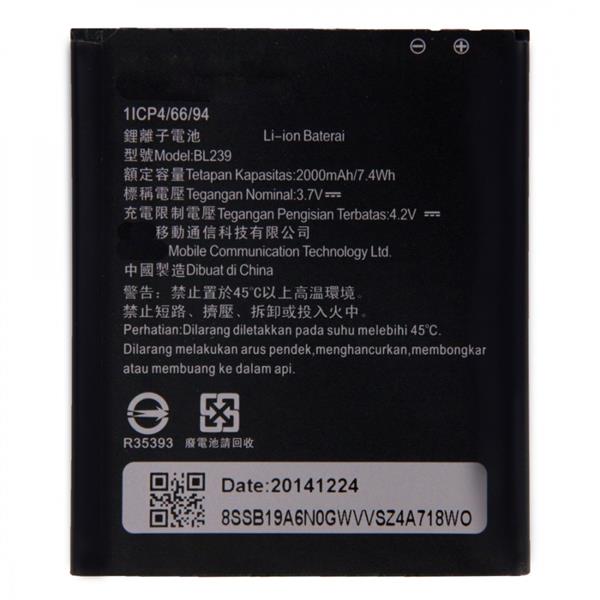 BL239 2000mAh Rechargeable Li-ion Battery for Lenovo A399 Other Replacement Parts Lenovo A399