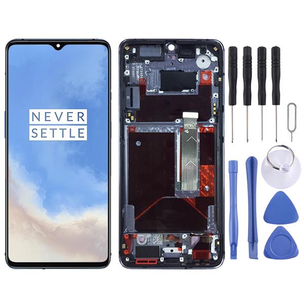 AMOLED Material LCD Screen and Digitizer Full Assembly with Frame for OnePlus 7T HD1901 HD1903 HD1900 HD1905(Baby Blue) Other Replacement Parts OnePlus OnePlus 7T