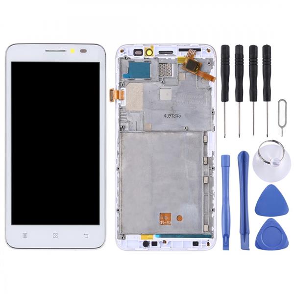 LCD Screen and Digitizer Full Assembly with Frame for Lenovo A606(White) Other Replacement Parts Lenovo A606
