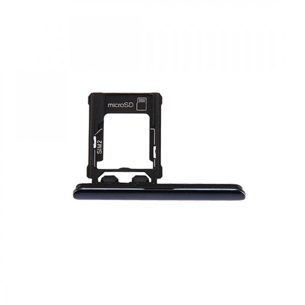 Micro SD / SIM Card Tray + Card Slot Port Dust Plug for Sony Xperia XZ Premium (Dual SIM Version) (Black) Sony Replacement Parts Sony Xperia XZ Premium (Dual SIM Version)