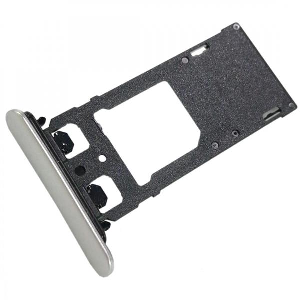 SIM1 Card Tray + SIM2 Card / Micro SD Card Tray for Sony Xperia XZ (Silver) Sony Replacement Parts Sony Xperia XZ