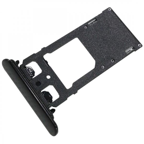 SIM1 Card Tray + SIM2 Card / Micro SD Card Tray for Sony Xperia XZ (Black) Sony Replacement Parts Sony Xperia XZ