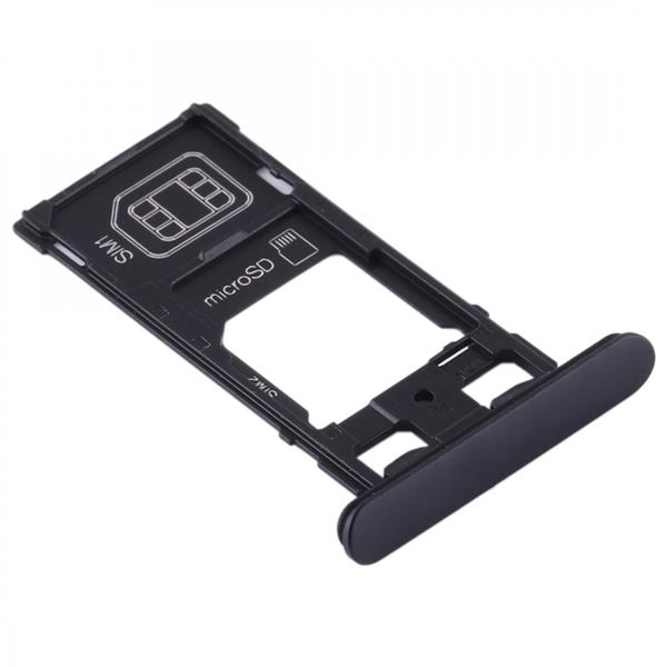 SIM Card Tray + SIM Card Tray + Micro SD Card Tray for Sony Xperia XZ2 Compact (Black) Sony Replacement Parts Sony Xperia XZ2 Compact
