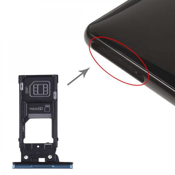 SIM Card Tray + SIM Card Tray + Micro SD Card Tray for Sony Xperia XZ2 (Green) Sony Replacement Parts Sony Xperia XZ2
