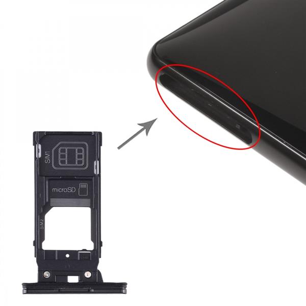 SIM Card Tray + SIM Card Tray + Micro SD Card Tray for Sony Xperia XZ2 (Black) Sony Replacement Parts Sony Xperia XZ2
