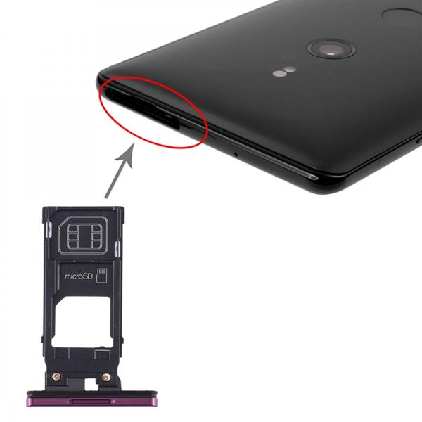 SIM Card Tray + Micro SD Card Tray for Sony Xperia XZ3(White) Sony Replacement Parts Sony Xperia XZ3