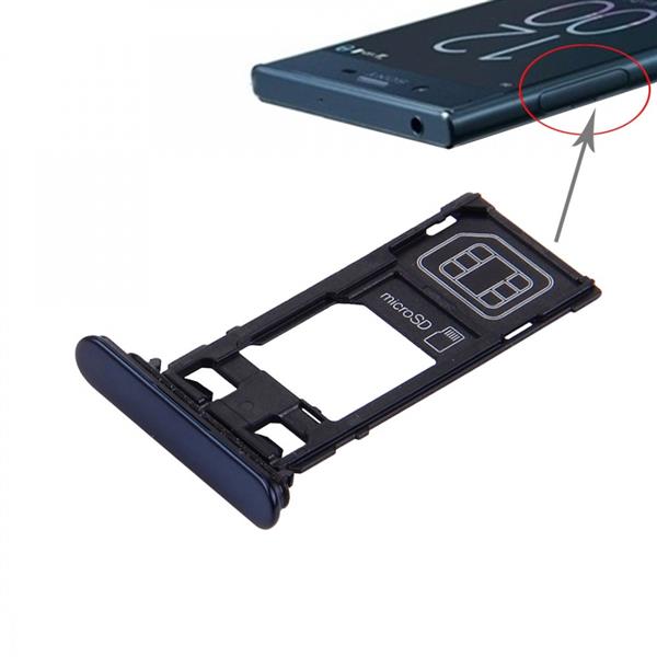 SIM Card Tray + Micro SD Card Tray for Sony Xperia XZ (Single SIM Version) (Dark Blue) Sony Replacement Parts Sony Xperia XZ