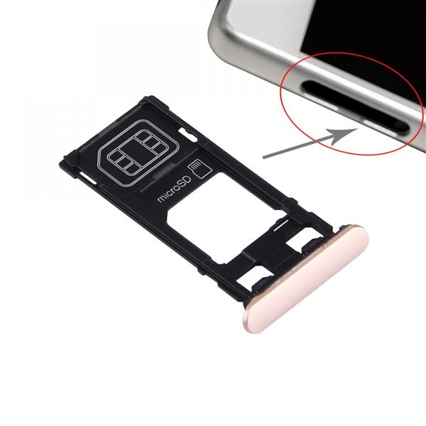 SIM Card Tray + Micro SD Card Tray + Card Slot Port Dust Plug for Sony Xperia X (Single SIM Version) (Rose Gold) Sony Replacement Parts Sony Xperia X (Single SIM Version)
