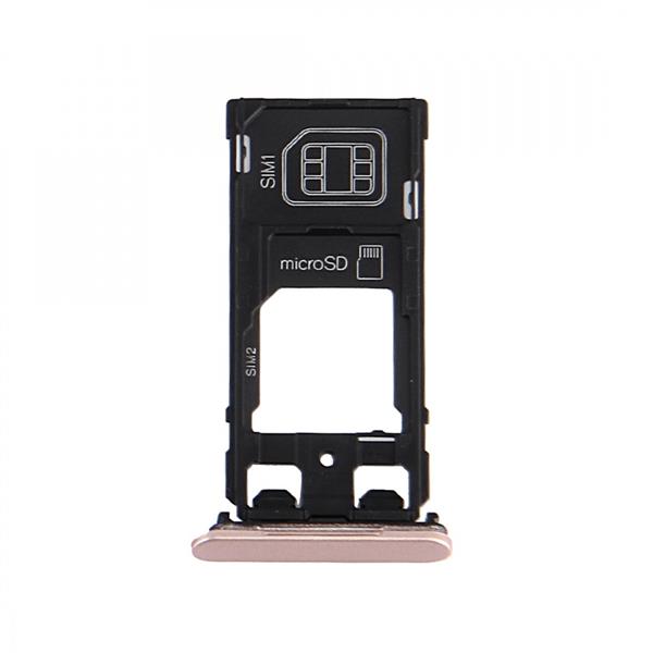 SIM Card Tray + Micro SD / SIM Card Tray + Card Slot Port Dust Plug for Sony Xperia X (Dual SIM Version) (Rose Gold) Sony Replacement Parts Sony Xperia X (Dual SIM Version)