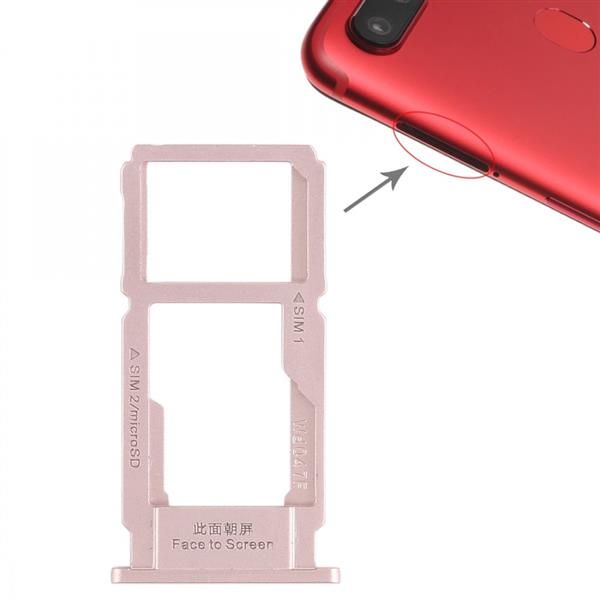 SIM Card Tray + SIM Card Tray / Micro SD Card Tray for OPPO R11s(Rose Gold) Oppo Replacement Parts Oppo R11s