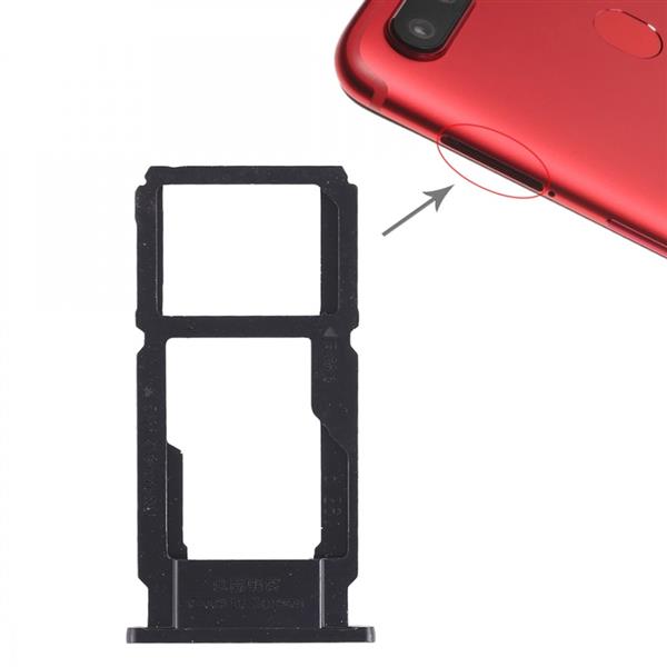SIM Card Tray + SIM Card Tray / Micro SD Card Tray for OPPO R11s(Black) Oppo Replacement Parts Oppo R11s