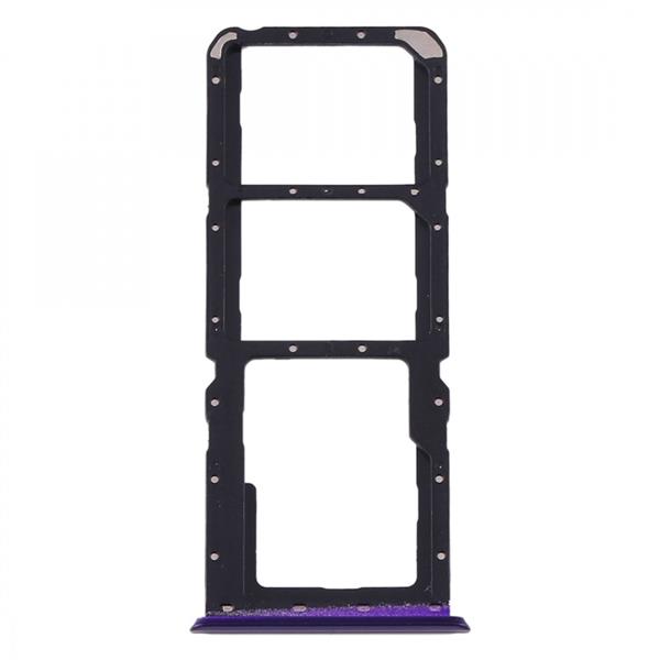 SIM Card Tray + SIM Card Tray + Micro SD Card Tray for OPPO Realme 5 Pro / Q (Purple) Oppo Replacement Parts Oppo Realme 5 Pro