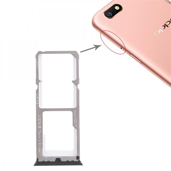 2 x SIM Card Tray + Micro SD Card Tray for OPPO A77(Black) Oppo Replacement Parts Oppo A77