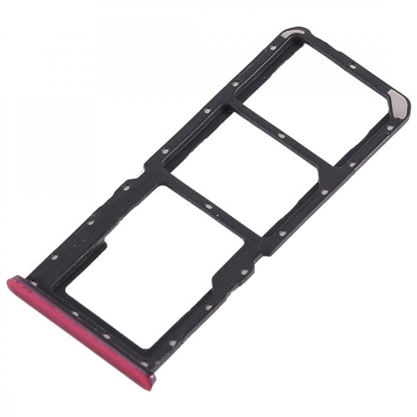 2 x SIM Card Tray + Micro SD Card Tray for OPPO A7x(Red) Oppo Replacement Parts Oppo A7x