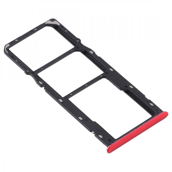 SIM Card Tray + SIM Card Tray + Micro SD Card Tray for OPPO Realme 5s (Red) Oppo Replacement Parts OPPO Realme 5s