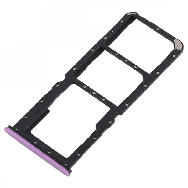 2 x SIM Card Tray + Micro SD Card Tray for OPPO A7x(Purple) Oppo Replacement Parts Oppo A7x