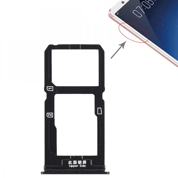 SIM Card Tray + SIM Card Tray / Micro SD Card Tray for Vivo X20(Black) Vivo Replacement Parts Vivo X20