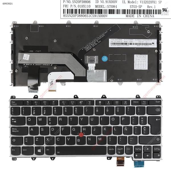 Lenovo ThinkPad Yoga Y370 SILVER FRAME Black（backlit ,With Point stick，win8） SP N/A Laptop Keyboard (OEM-A)