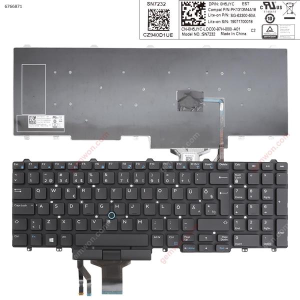 DELL E5550 BLACK (With Point Stick ,Win8) ☞	 Other Language 0H5JYC Laptop Keyboard (OEM-A)