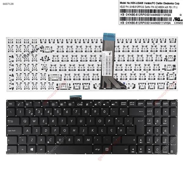ASUS K555 X555 BLACK(Without FRAME,For Win8) PO OKNB-612RPO00  9ZNB66W.A0S Laptop Keyboard (OEM-A)