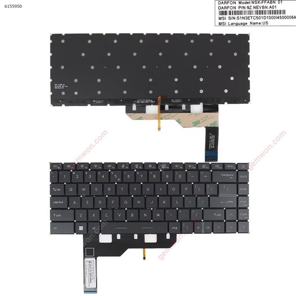 MSI GE66 GS66 BLACK  Gray ( Backlit,WIN8) US NSK-FFABN 01 P/N;9Z.NEVBN.A;S1N3ETC501D1000I4500006401 S/N Laptop Keyboard (OEM-A)