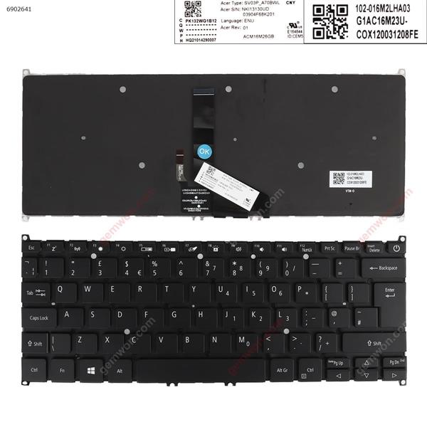 ACER SWIFT 3 SF313-51 SF313-51-a34q SF313-51-a58u BLACK （Backlit win8） UK N/A Laptop Keyboard (OEM-A)