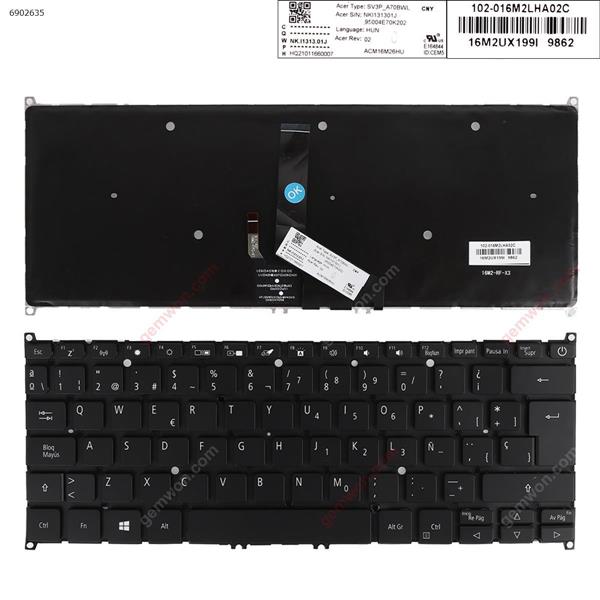 ACER SWIFT 3 SF313-51 SF313-51-a34q SF313-51-a58u BLACK （Backlit win8） SP S/N NKI131301L Laptop Keyboard (OEM-A)