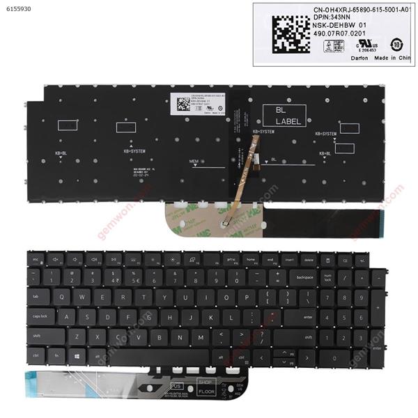 Dell Inspiron 3511 3515 15 5515 5510 7510 16 Plus 7610 BLACK Backlit WIN8 US CN-OH4XRJ-65890-615-5001-A01  DP/N;343NN Laptop Keyboard (OEM-A)