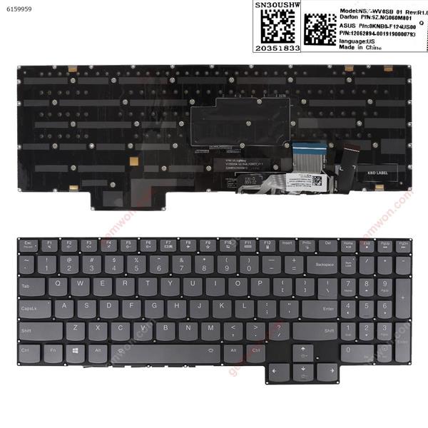 LENOVO Legion  Y9000K 2020H  Gray (Full Colorful Backlit,WIN8) US NSK-WV0SB  9Z.NG060M601  12062894.001919P000793 Laptop Keyboard (OEM-A)