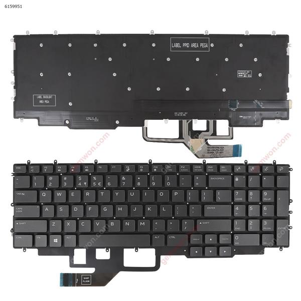 DELL Alienware Area 51M R2 M17 R2 M17 R3 Per-Key BLACK （Full Colorful Backlit，WIN8） US N/A Laptop Keyboard (Original)