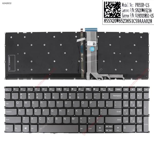 Lenovo Ideapad 5-15IIL05 15ARE05 15ITL05 5-15ALC05  Gray Backlit US SN20W65236--V192020BS1--PR5SB Laptop Keyboard (OEM-A)