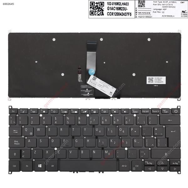 ACER SWIFT 3 SF313-51 SF313-51-a34q SF313-51-a58u BLACK （Backlit win8） LA N/A Laptop Keyboard (OEM-A)