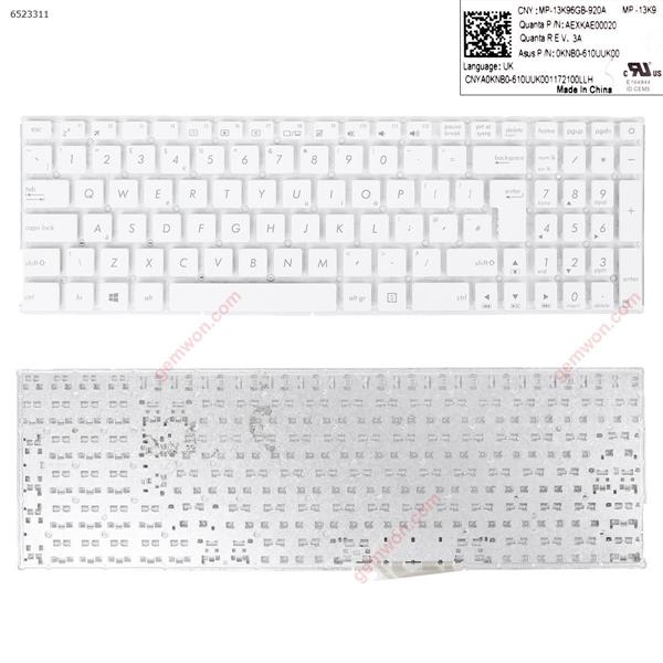 ASUS X540 X540L WHITE(without FRAME,WIN8) UK N/A Laptop Keyboard (OEM-B)