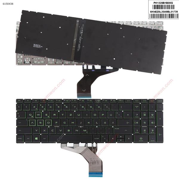 HP Pavilion 15-DA 250 255 G7 Gen7 BLACK (With Backlit Board ，Small Enter,Green Side WIN8) GR NK113130BU 74504E7DK201 Laptop Keyboard ()