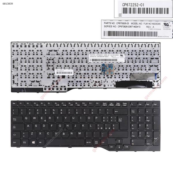 Fujitsu Lifebook T725 T726 BLACK FRAME BLACK ((with point stick Win8) IT FJZ14C16003D85 Laptop Keyboard (Original)