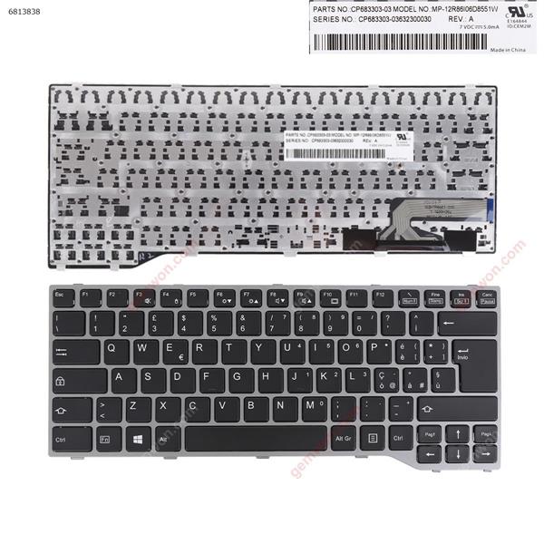 Fujitsu Lifebook T725 T726 SILVER FRAME BLACK (Win8) IT MP-12R86I06D8551W Laptop Keyboard (Original)