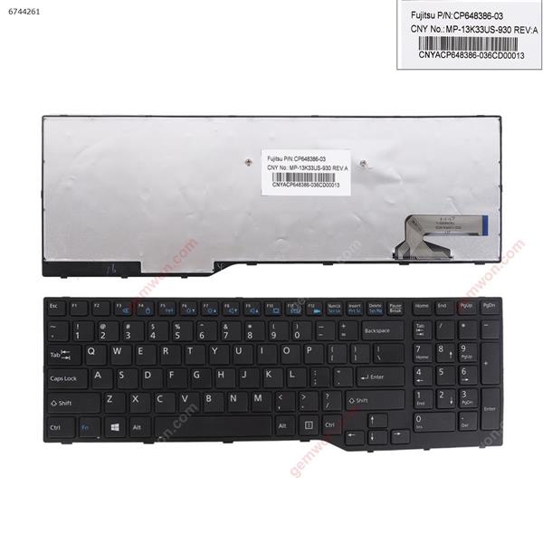 Fujitsu Siemens Lifebook AH544 AH564 AH555 BLACK Frame BLACK （win8） US CP648386-03 MP-13K33US-930 Laptop Keyboard (Original)