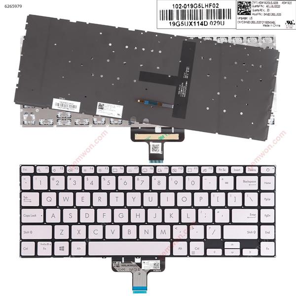 ASUS UX435 SILVER (Backlit,Without Frame, Win8) US AEU6U00020 Laptop Keyboard (Original)