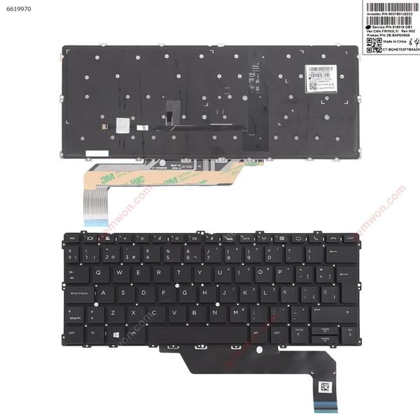 HP EliteBook 1030 G2 x360 BLACK （With Backlit Board，Win8） SP 935545-161 BGVJV021LK88JW0 603780136910 Laptop Keyboard (OEM-A)